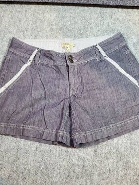 Royal Robbins Stretch Denim Shorts Gray with White trim Size 10